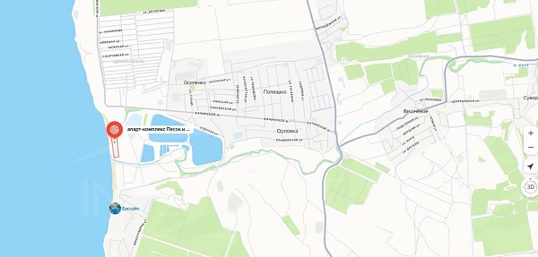 Апартаменты на 3 этаже 30,38 м2 в Апарт-комплексе "Песок и Море"